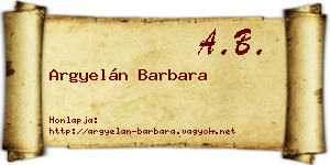 Argyelán Barbara névjegykártya